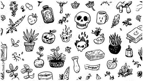 Hand-Drawn Fortune Growth Doodle Collection