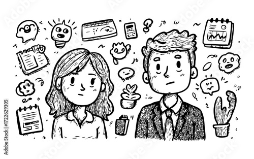 Sketchy Salary And Payroll Doodle Collection