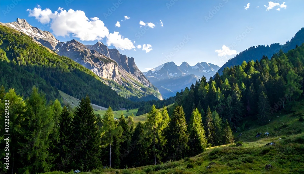 Obraz premium Alpine forest mountain peak