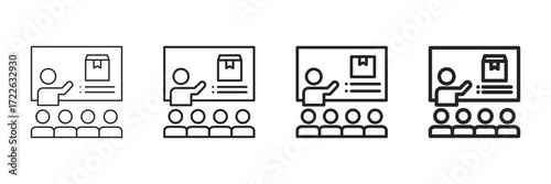 Presentation Icon Set Different Line Style Collection 