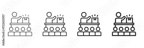 Presentation Icon Set Different Line Style Collection 