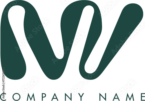 Creative Abstract Initial Letter MV Logo Design