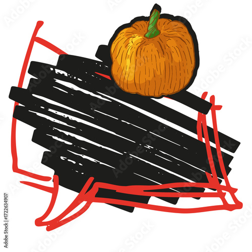 Speech Bubble pumpkin frame vector. Banners, price tags, stickers, posters, badges. Isolated on white background.