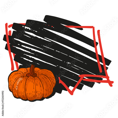 Speech Bubble pumpkin frame vector. Banners, price tags, stickers, posters, badges. Isolated on white background.