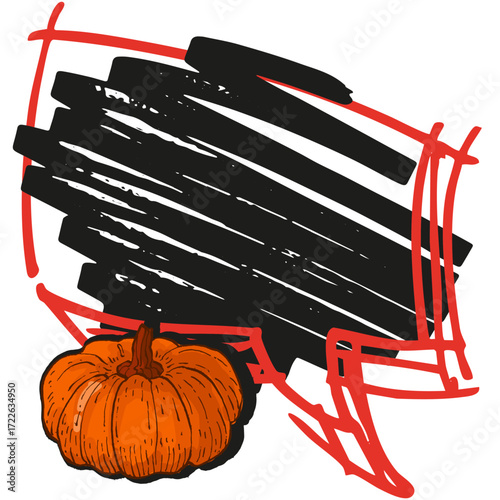 Speech Bubble pumpkin frame vector. Banners, price tags, stickers, posters, badges. Isolated on white background.