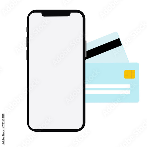 Vector illustration of smartphones, credit cards, and payment terminals showing modern digital transactions, online banking, mobile wallet, and secure contactless payments. Perfect for fintech