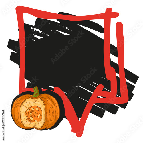 Speech Bubble pumpkin frame vector. Banners, price tags, stickers, posters, badges. Isolated on white background.