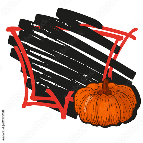 Speech Bubble pumpkin frame vector. Banners, price tags, stickers, posters, badges. Isolated on white background.