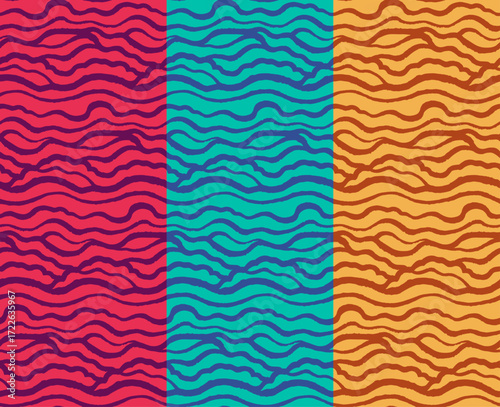 Line Doodle Seamless Pattern 20 - Ripple Stripes