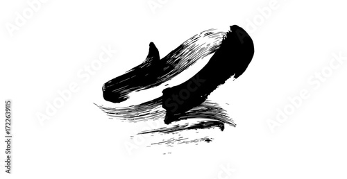 Abstract Black Brush Stroke Ink Texture Design