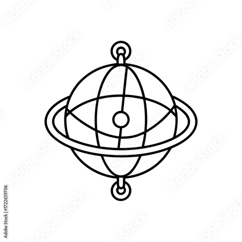 gyroscope module icon isolated on white