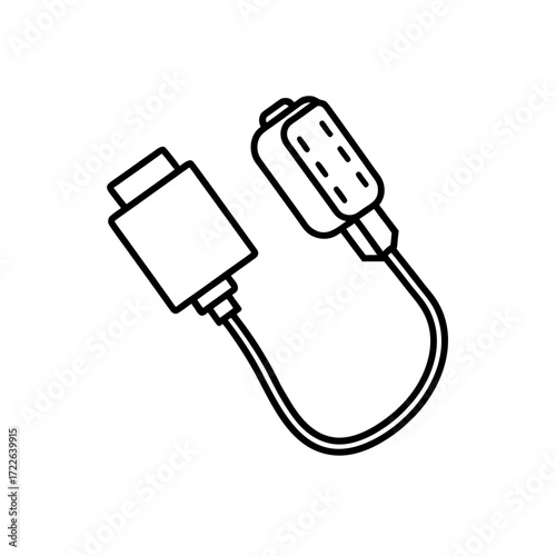 micro usb charger icon isolated on white