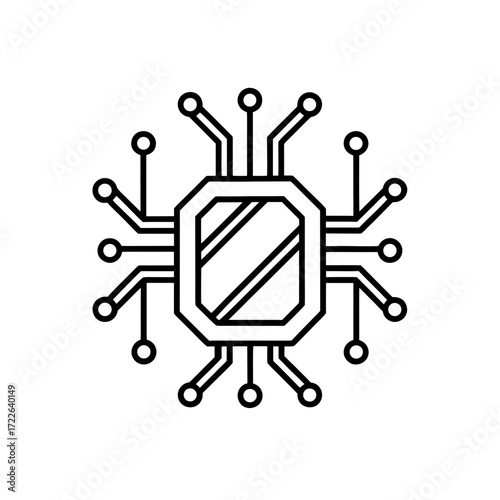 pcb trace icon isolated on white