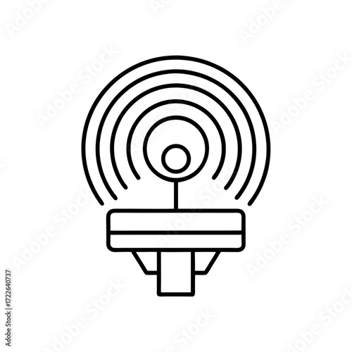 ultrasonic sensor icon isolated on white