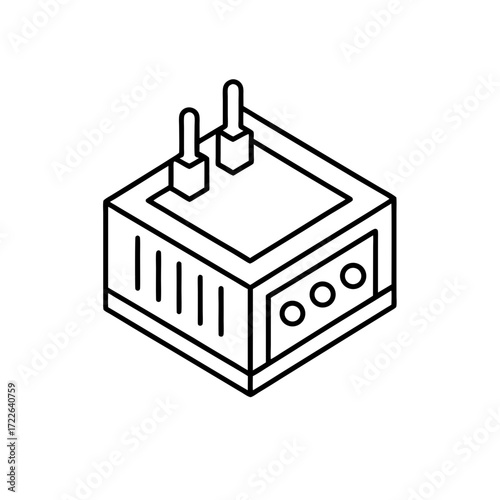 upconverter module icon isolated on white