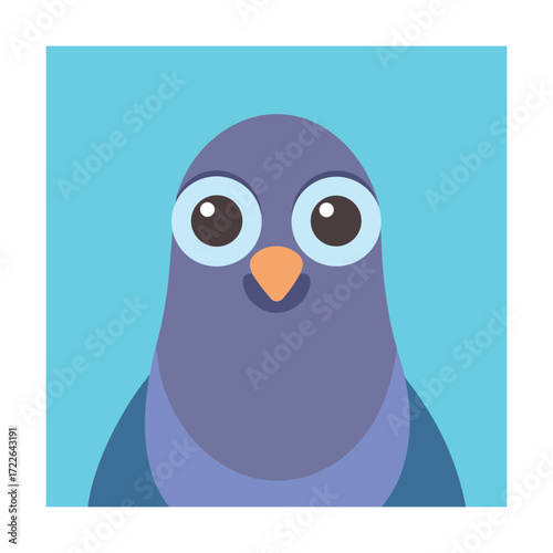 Friendly Pigeon Bird Character Icon dove cartoon