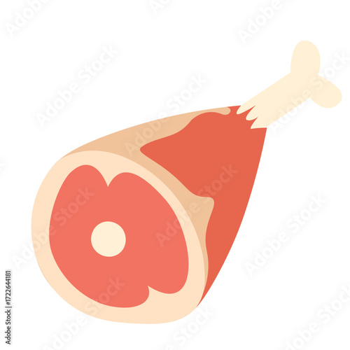 Meat Leg with Bone Illustration