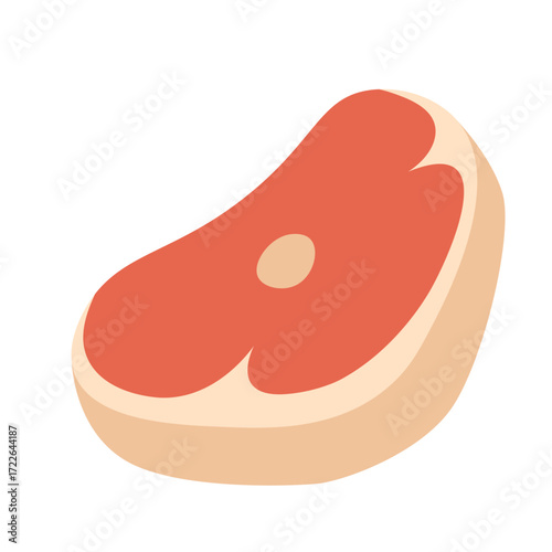 Oval Steak Cut Illustration