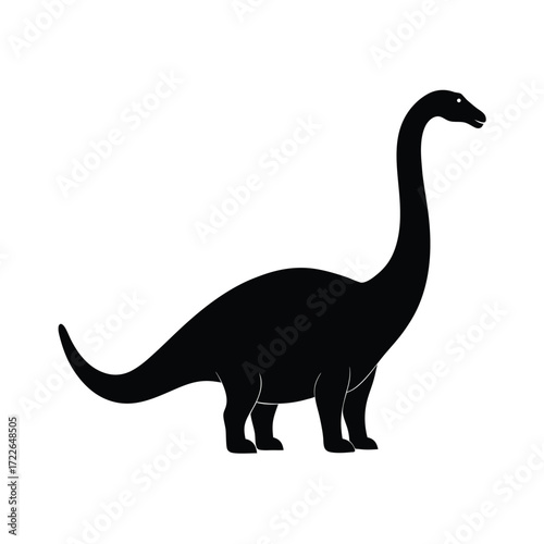 Majestic brontosaurus silhouette with a long neck standing tall