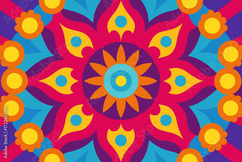 vibrant kaleidoscope textile print background  ret