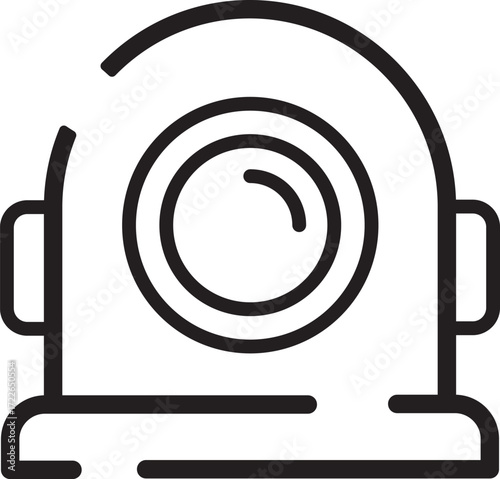 Outlined Icon of Helmet Representing Safety and Sports Protection Equipment