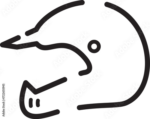 Outlined Icon of Helmet Representing Safety and Sports Protection Equipment
