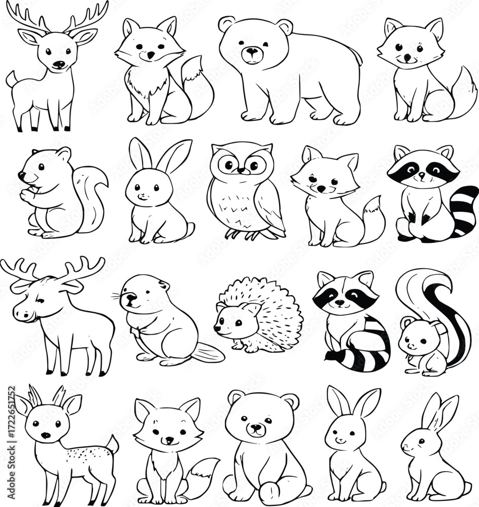 Fototapeta premium Illustrations of various animals 