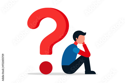 businessman with question mark
