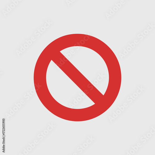 Red Prohibition Sign Symbol – No Entry or Restricted Area Warning Icon