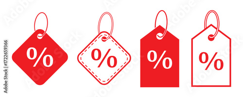 Price tag with the discount flat vector icon. Discounts flat vector icon. Sale flat vector icon