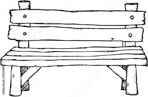 Rustic wooden park bench design perfect for outdoor relaxation and scenic views