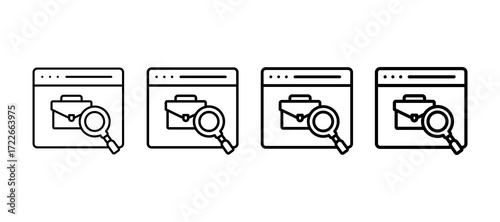Job Search Multiple Line Icon Element
