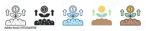 Investment Icon Set Multiple Style Collection