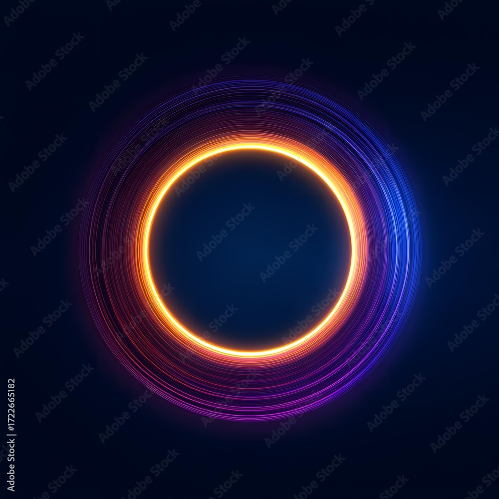 Naklejka premium Abstract circle with gradient colors, futuristic glowing, no text
