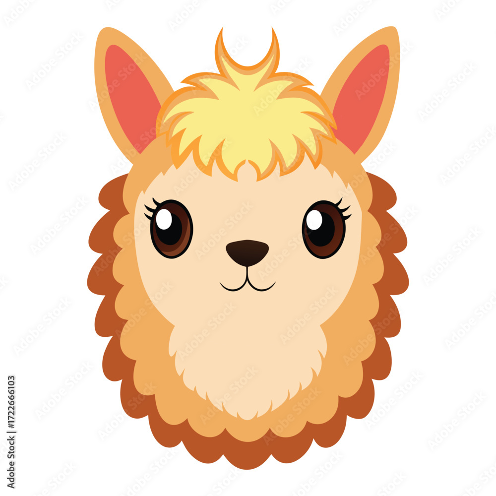 Obraz premium alpaca head vector illustration