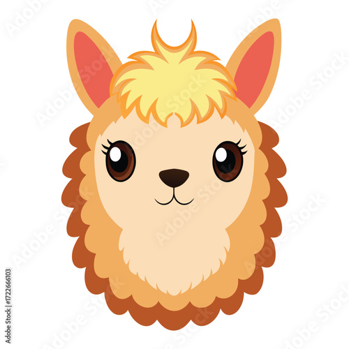 alpaca head vector illustration