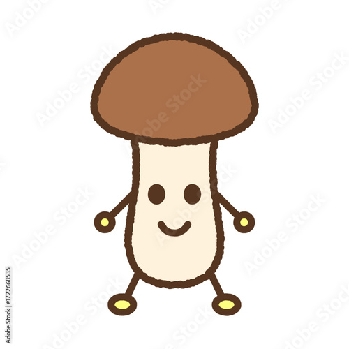 キャラクター風の食べ物アイコン　きのこ