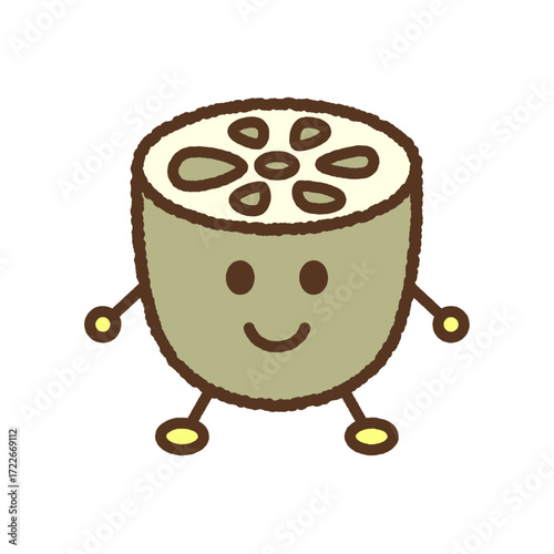 キャラクター風の食べ物アイコン　レンコン