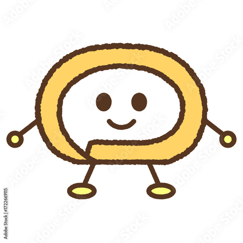 キャラクター風の食べ物アイコン　ロールケーキ