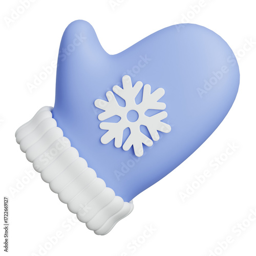 Winter Glove 3D Illustration
