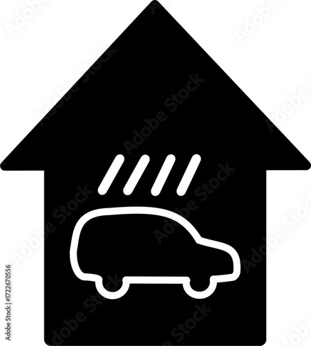 Car wash building line icon. Vector graphics and not Artificial Intelligence, logo illustration. Replaceable vector design.
