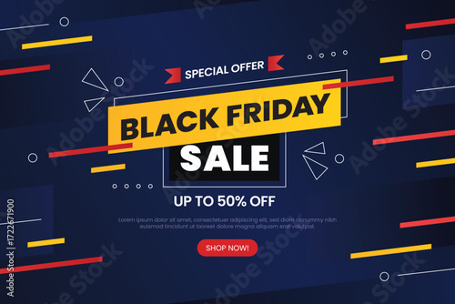 Black friday sale promotion background for social media banner, mobile apps, web or internet advertisement. Super sale special offer template.