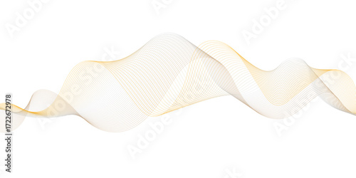 Abstract flowing wave lines in gradient colors of soft blue and golden yellow on a white background,
smooth curves creating a sense of motion and harmony, minimalistic modern design,
elegant and airy,