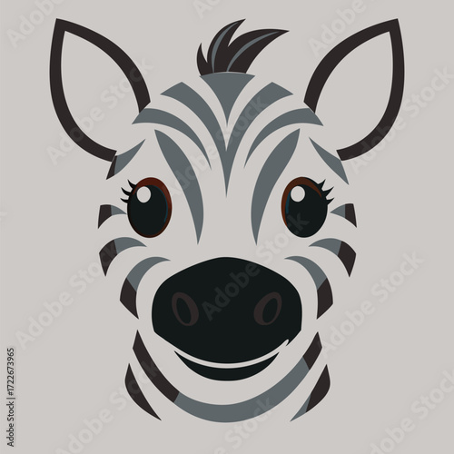 Wallpaper Mural vector image of a cute zebra head Torontodigital.ca