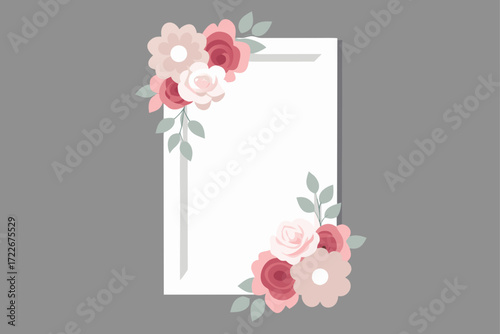 a white frame is adorned with a beautiful cascade 