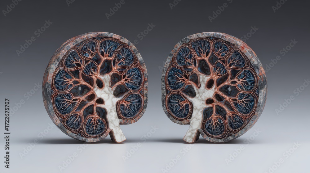 Fototapeta premium Intricate Cross-Section of an Artistic Tree Model with Root Details