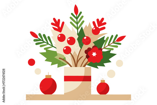 this festive arrangement showcases red and cream s