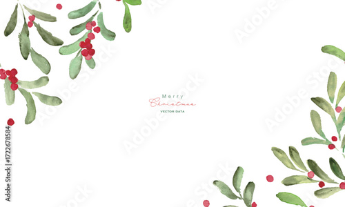 水彩画。水彩タッチのクリスマスフレーム。12月のクリスマスベクター水彩背景。クリスマスイラスト。
Watercolor painting. Watercolor Christmas frame. December Christmas vector watercolor background. Christmas illustration.