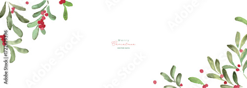 水彩画。水彩タッチのクリスマスフレーム。12月のクリスマスベクター水彩背景。クリスマスイラスト。
Watercolor painting. Watercolor Christmas frame. December Christmas vector watercolor background. Christmas illustration.