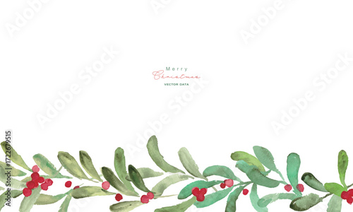 水彩画。水彩タッチのクリスマスフレーム。12月のクリスマスベクター水彩背景。クリスマスイラスト。
Watercolor painting. Watercolor Christmas frame. December Christmas vector watercolor background. Christmas illustration.